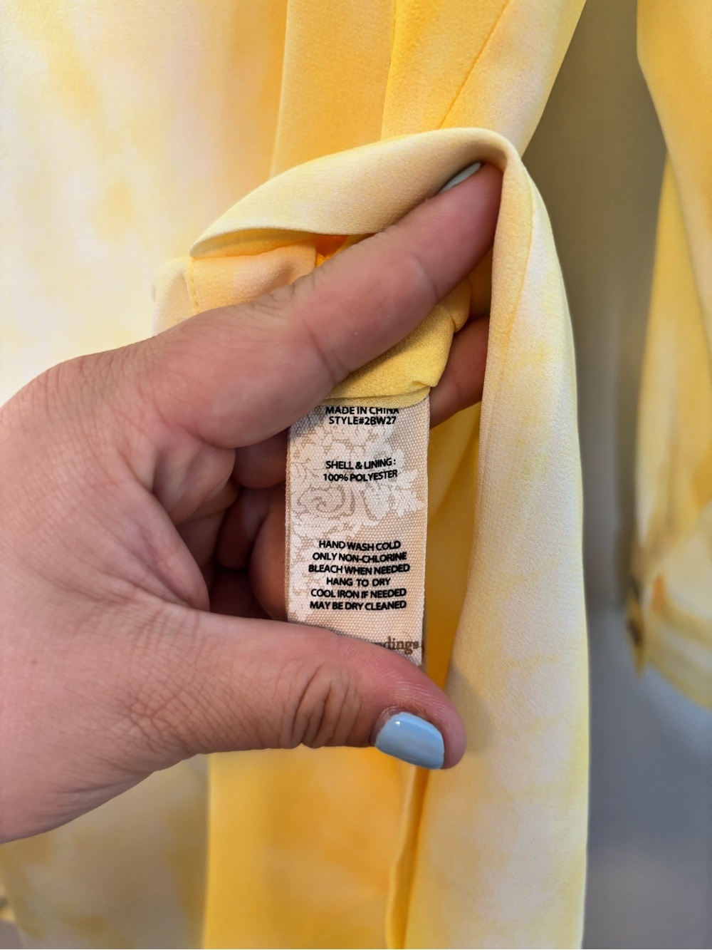Soft Surroundings long sleeve button up yellow long length blouse size M - Picture 4 of 5